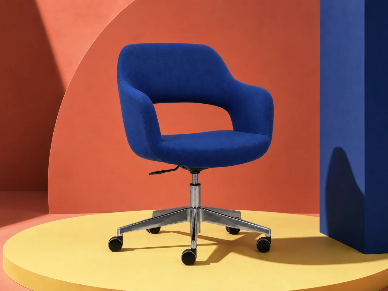 After: A product photo changed from a plain studio to a colorful campaign set